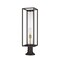Z-Lite Dunbroch 1 Light Outdoor Pier Mounted Fixture, Deep Bronze + Outdoor Brass & Clear 584PHBR-553PM-DBZ - alternate 5